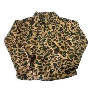 Vintage camo button up shirt by crown hunting clothing duck camo men’s M